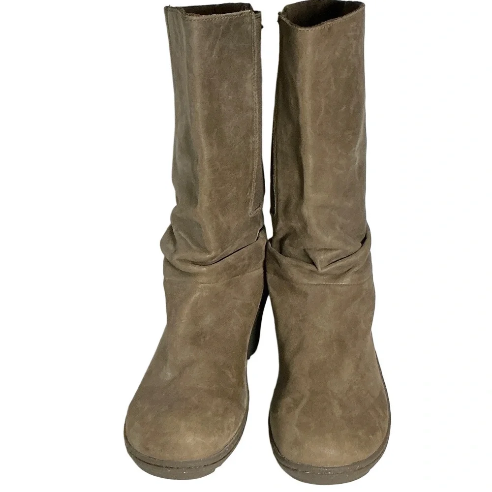 KEEN Taupe Leather Wedge Mid-Calf Boots – Size 8.5 / 39 - Picture 7 of 10